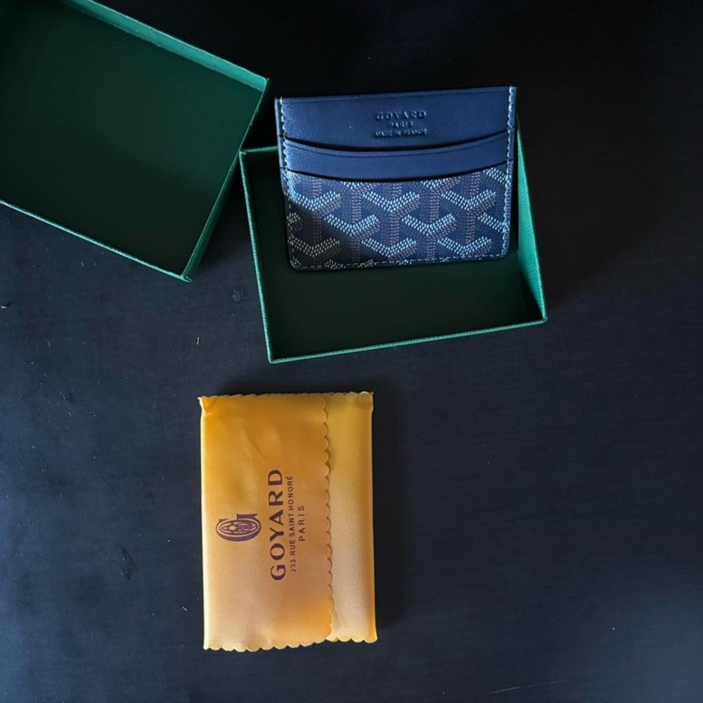 Goyard Blue Key Card Holder Luxury Accessory